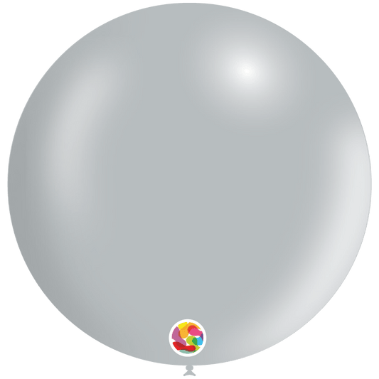 Balloonia Latex Metallic Silver 36″ Latex Balloons (5 count)