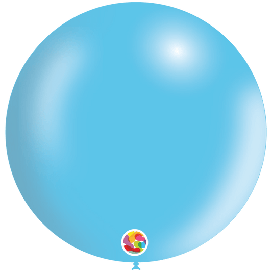 Balloonia Latex Metallic Sky Blue 24″ Latex Balloons (5 count)