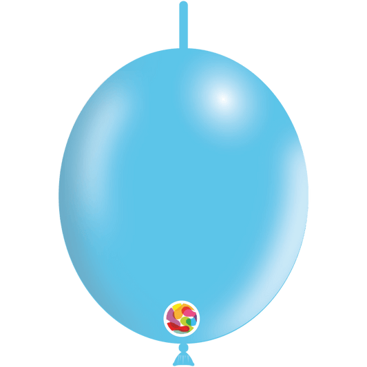 Balloonia Latex Metallic Sky Blue Deco-Link 12″ Latex Balloons (100 count)