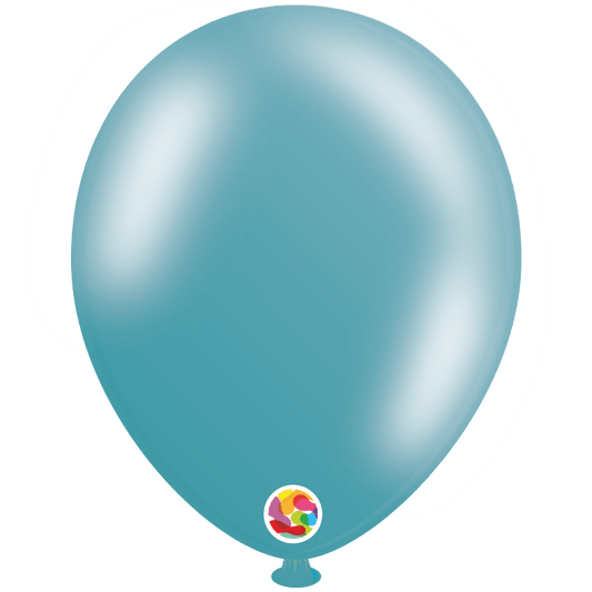Balloonia Latex Metallic Turquoise 12″ Latex Balloons (50 count)