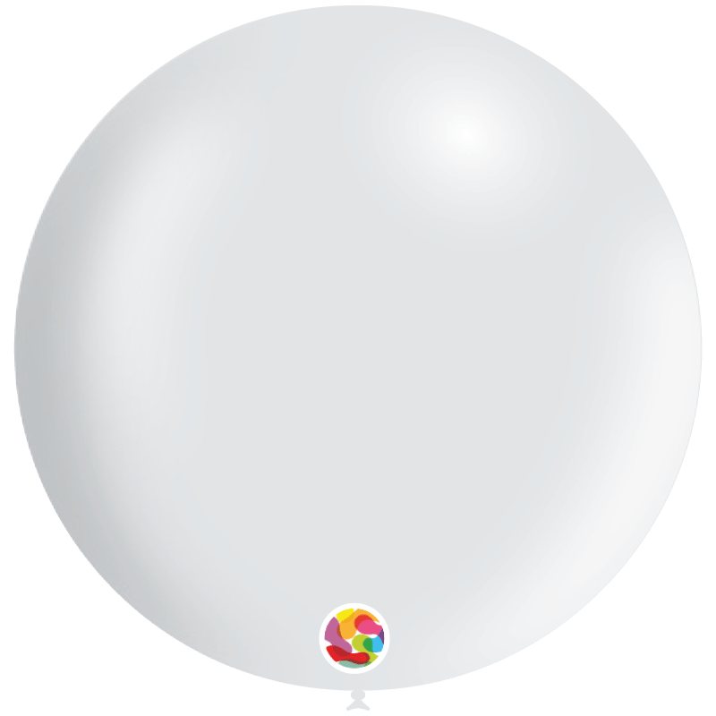 Balloonia Latex Metallic White  36″ Latex Balloons (5 count)