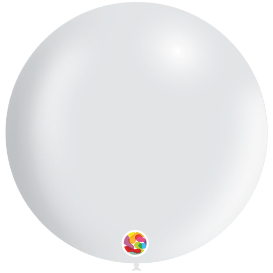Balloonia Latex Metallic White  36″ Latex Balloons (5 count)