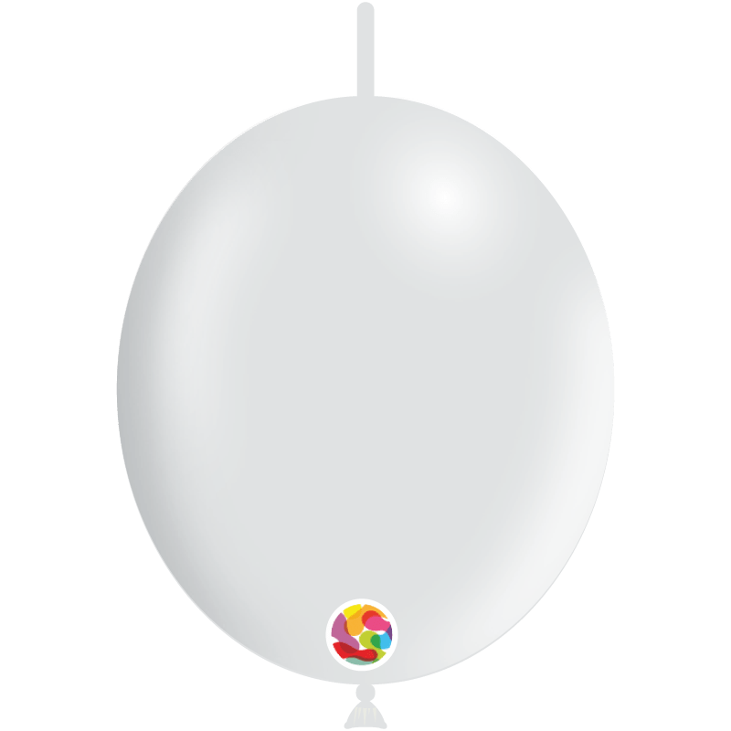 Balloonia Latex Metallic White Deco-Link 12″ Latex Balloons (100 count)