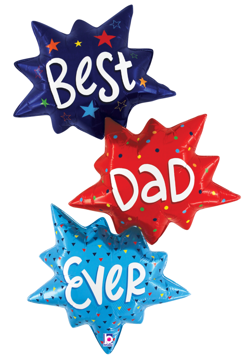 Best Dad Ever Burst 41″ Foil Balloon by Betallic from Instaballoons