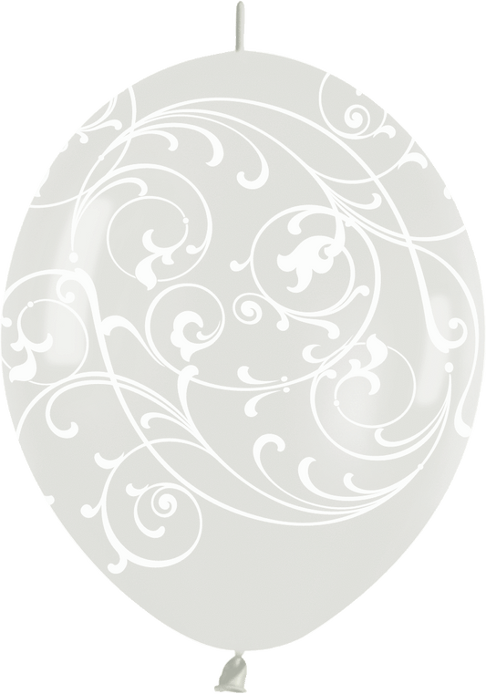 Betallic Latex Crystal Clear Filigree 12″ Link-O-Loon Balloons (50 count)