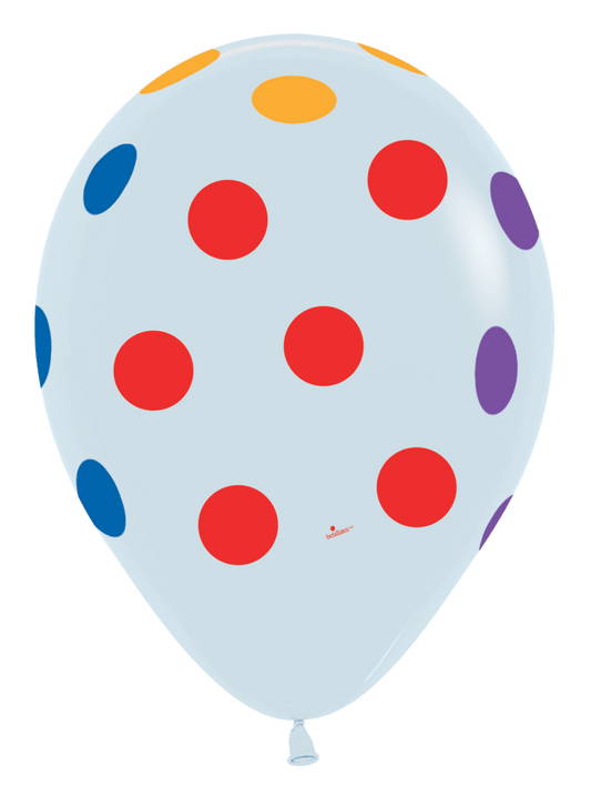 Betallic Latex Fashion White Colorful Polka Dots 11″ Latex Balloons (50 count)