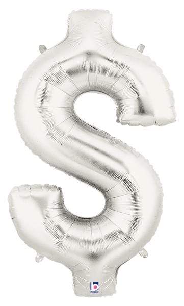 Betallic Mylar & Foil $ Silver 40" Giant Balloon Letters and Numbers