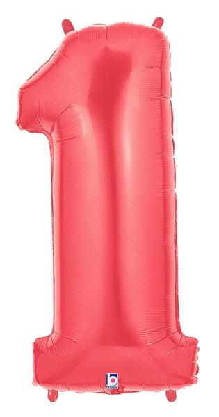 Betallic Mylar & Foil 1 40" Giant Red Megaloon Number Balloons