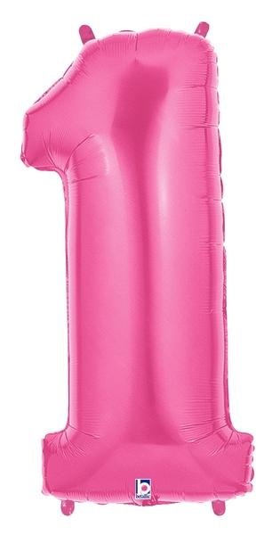 Betallic Mylar & Foil 1 Giant Pink Numbers 40" Foil Balloons
