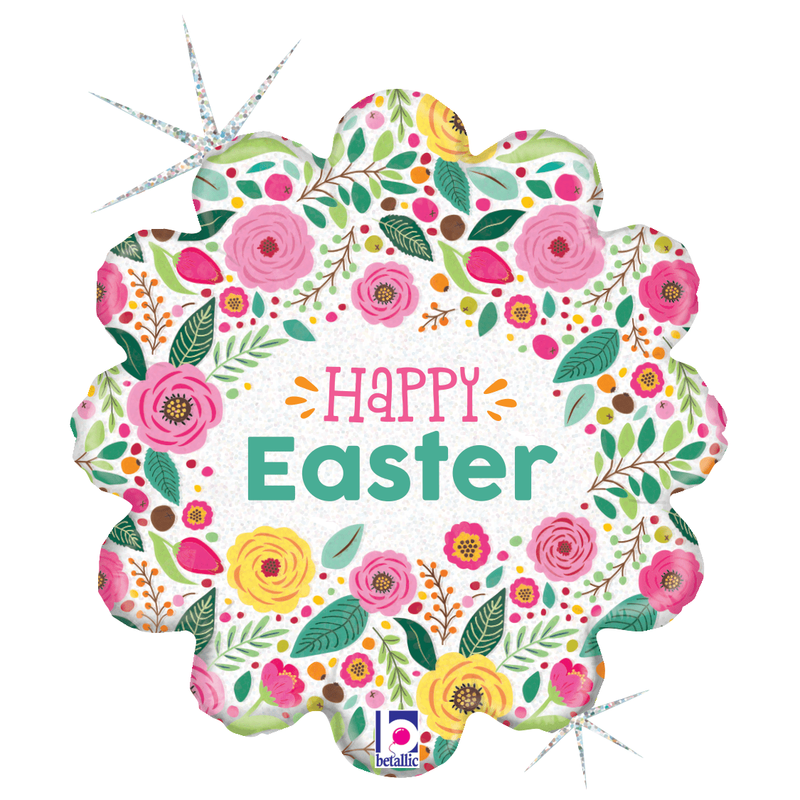 Betallic Mylar & Foil 18in Happy Easter Spring Flw 18″ Balloon