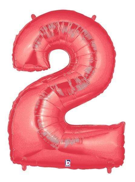 Betallic Mylar & Foil 2 40" Giant Red Megaloon Number Balloons