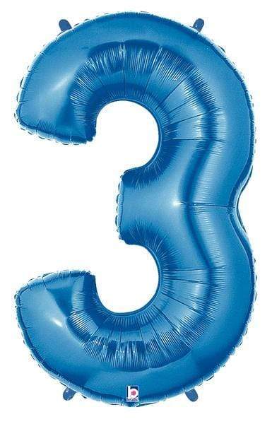 Betallic Mylar & Foil 3 40" Giant Blue Numbers