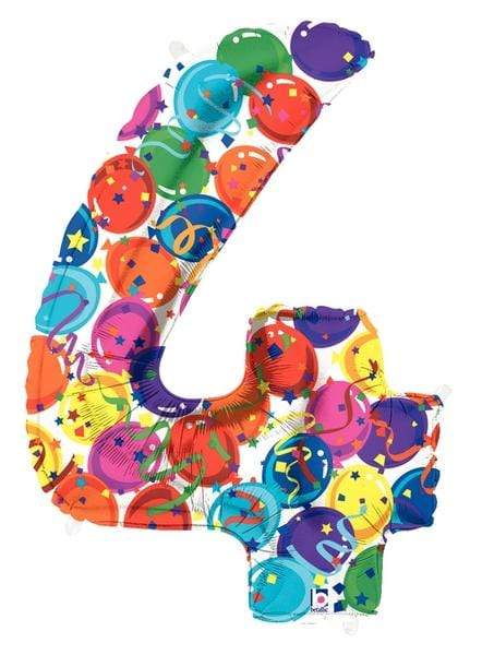 Betallic Mylar & Foil 4 Party Time 40" Foil Numbers by Betallic