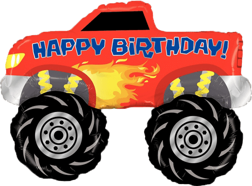 Betallic Mylar & Foil 40" Giant Happy Birthday Monster Truck Balloon