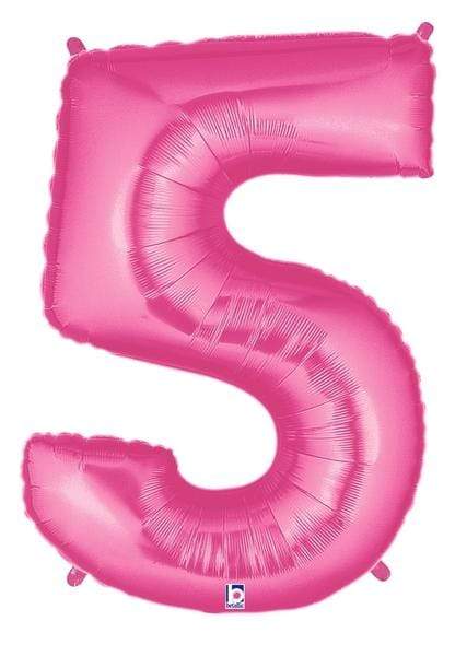 Betallic Mylar & Foil 5 Giant Pink Numbers 40" Foil Balloons