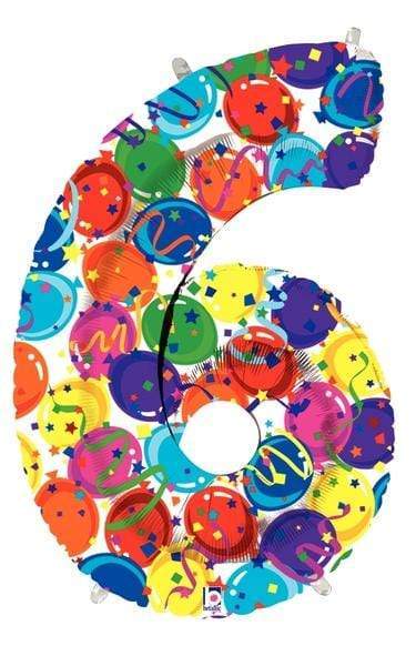 Betallic Mylar & Foil 6 Party Time 40" Foil Numbers by Betallic