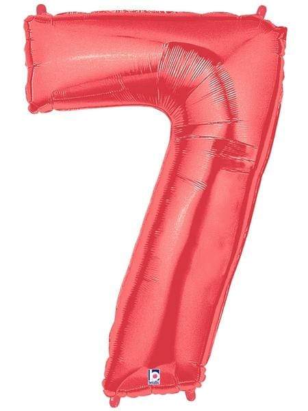 Betallic Mylar & Foil 7 40" Giant Red Megaloon Number Balloons