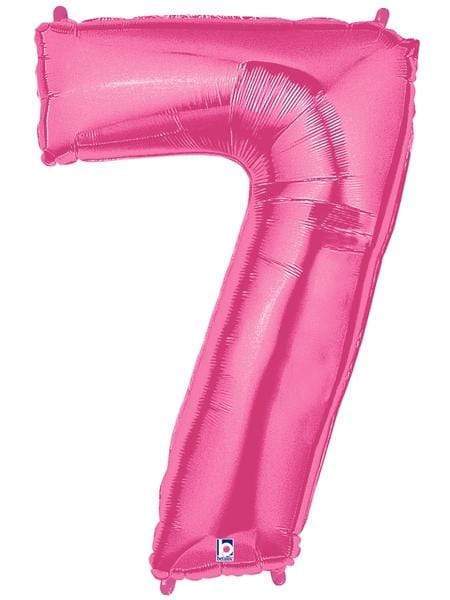 Betallic Mylar & Foil 7 Giant Pink Numbers 40" Foil Balloons