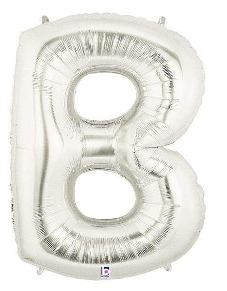 Betallic Mylar & Foil B Silver 40" Giant Balloon Letters and Numbers