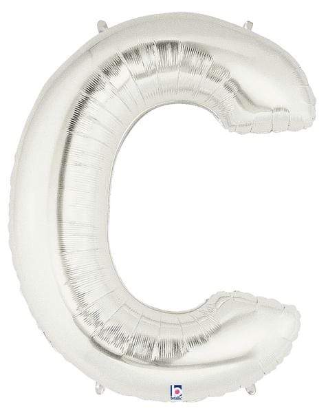 Betallic Mylar & Foil C Silver 40" Giant Balloon Letters and Numbers