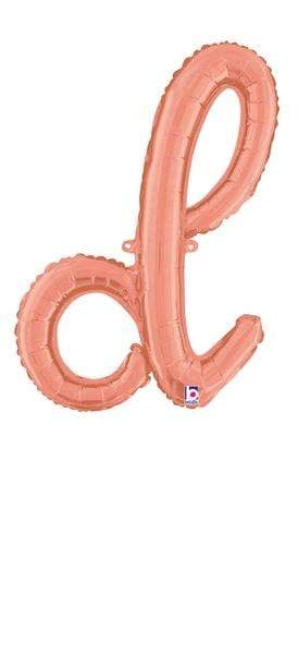 Betallic Mylar & Foil d Rose Gold Script Cursive Letter Balloons