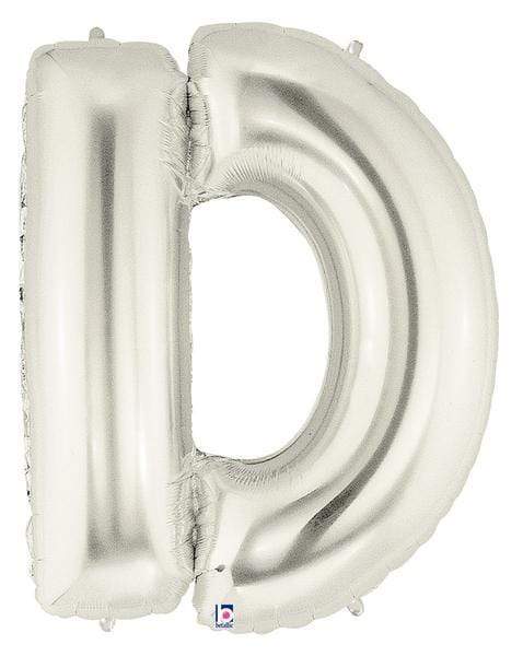 Betallic Mylar & Foil D Silver 40" Giant Balloon Letters and Numbers