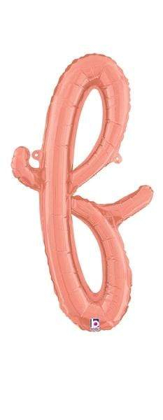 Betallic Mylar & Foil f Rose Gold Script Cursive Letter Balloons