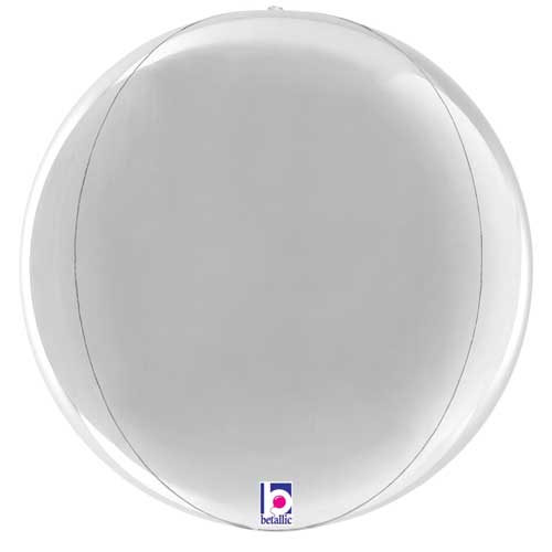 Betallic Mylar & Foil Globe Silver Dimensionals 15″ Balloon