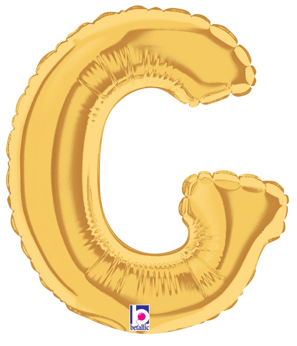 Betallic Mylar & Foil Gold Letter G (requires heat-sealing) 7″ Balloon