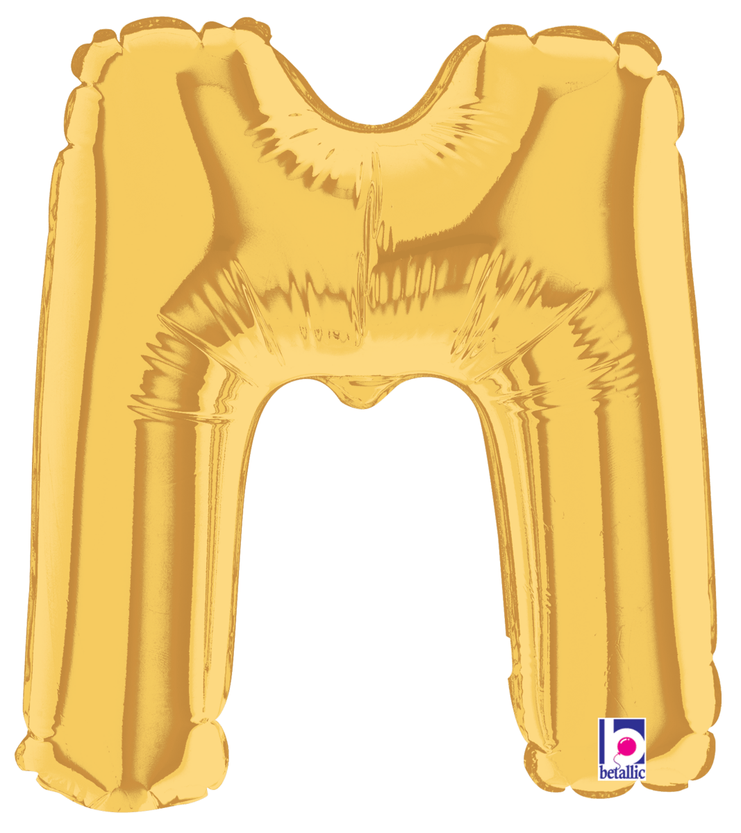 Betallic Mylar & Foil Gold Letter M (requires heat-sealing) 7″ Balloon