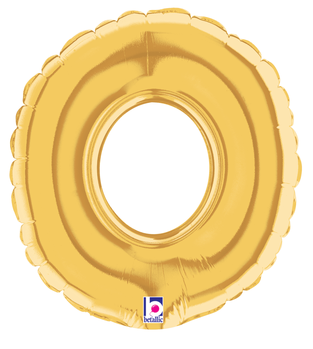 Betallic Mylar & Foil Gold Letter O (requires heat-sealing) 7″ Balloon