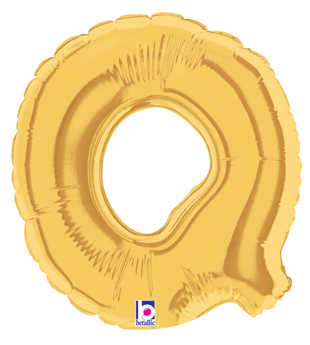Betallic Mylar & Foil Gold Letter Q (requires heat-sealing) 7″ Balloon