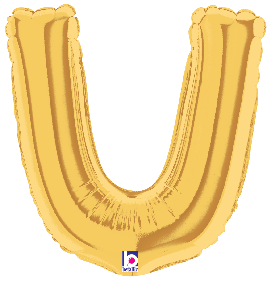 Betallic Mylar & Foil Gold Letter U (requires heat-sealing) 7″ Balloon