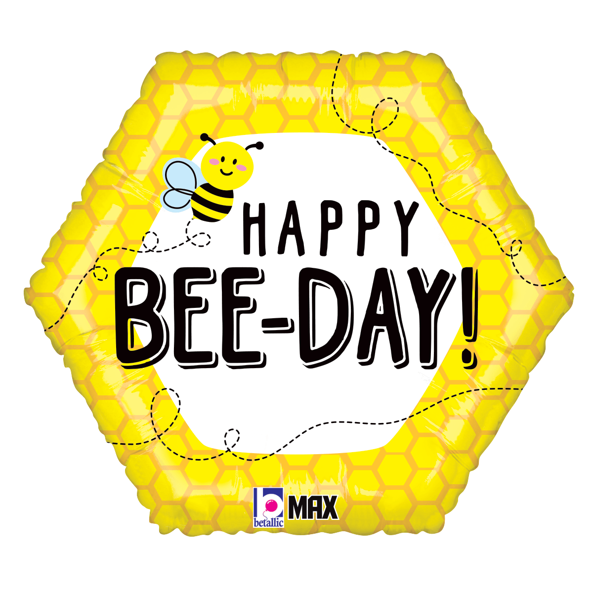 Betallic Mylar & Foil Happy Bee-Day Birthday 18″ Balloon