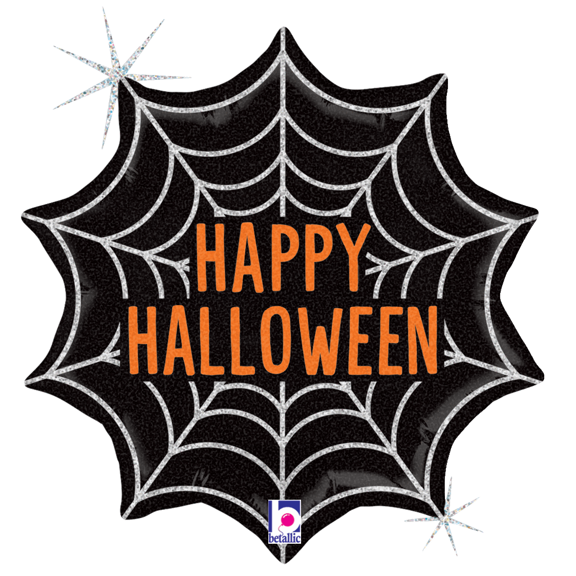 Betallic Mylar & Foil Happy Halloween Spider Web 18″ Balloon