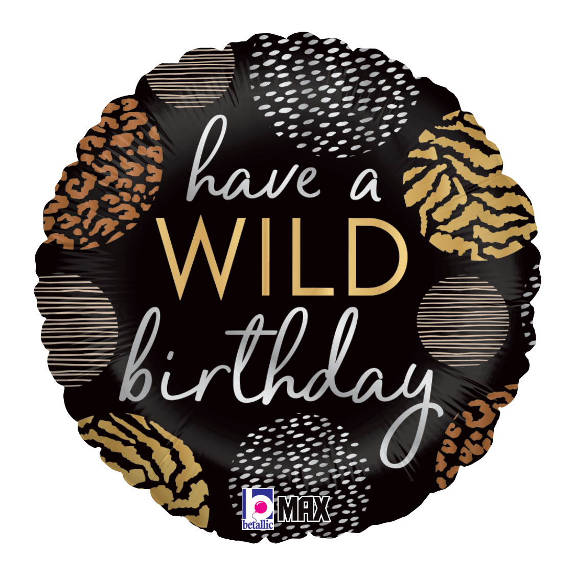 Betallic Mylar & Foil Have a Wild Birthday Animal Print 18″ Balloon