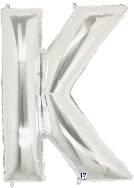 Betallic Mylar & Foil K Silver 40" Giant Balloon Letters and Numbers