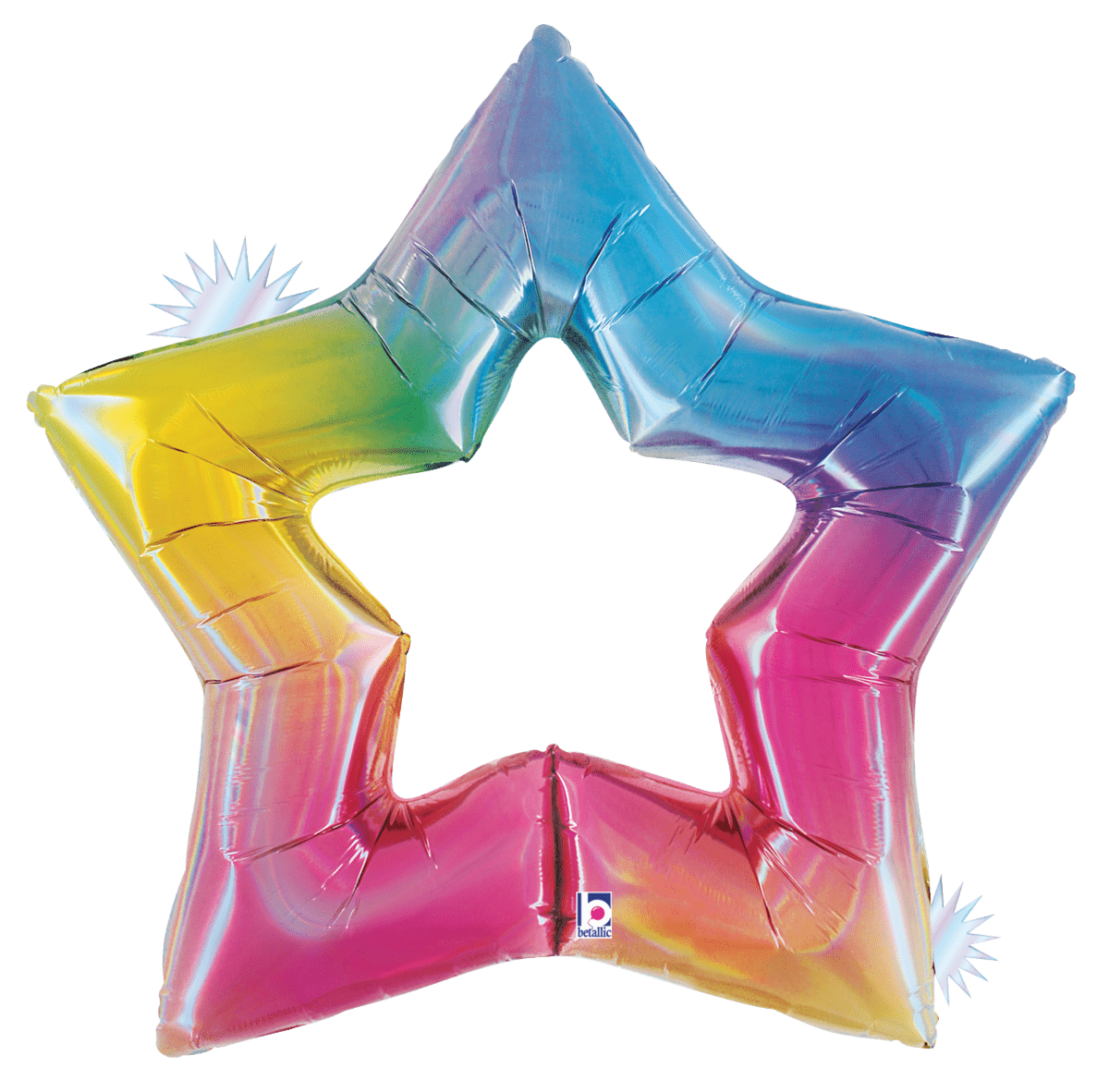 Betallic Mylar & Foil Linking Star Opal Rainbow 48″ Balloon