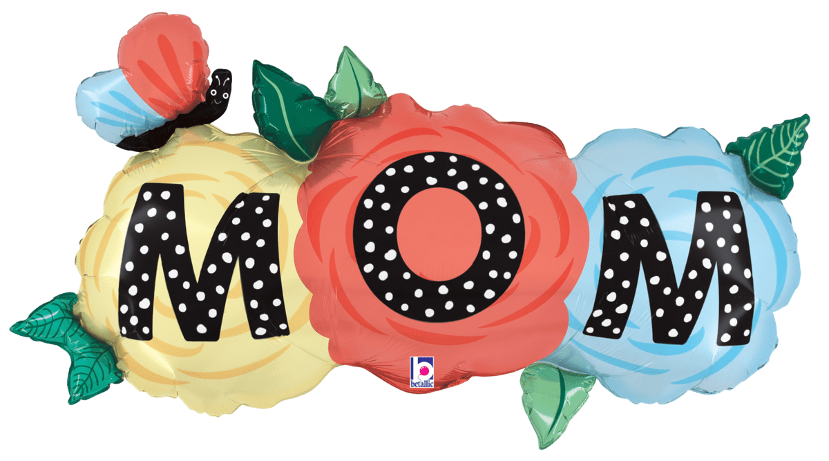 Betallic Mylar & Foil Mom Butterfly Flowers 47″ Balloon