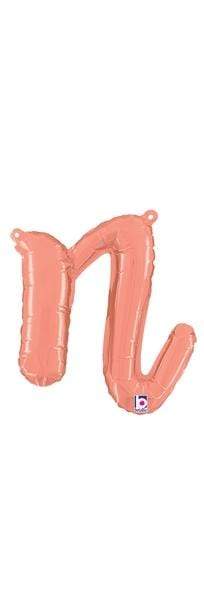 Betallic Mylar & Foil n Rose Gold Script Cursive Letter Balloons