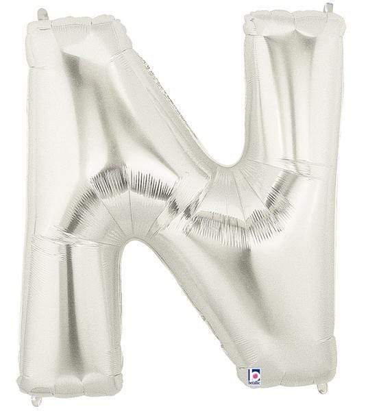 Betallic Mylar & Foil N Silver 40" Giant Balloon Letters and Numbers