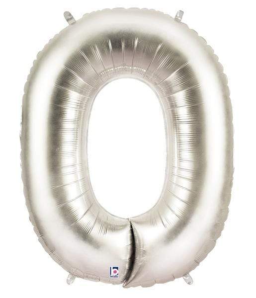Betallic Mylar & Foil O Silver 40" Giant Balloon Letters and Numbers