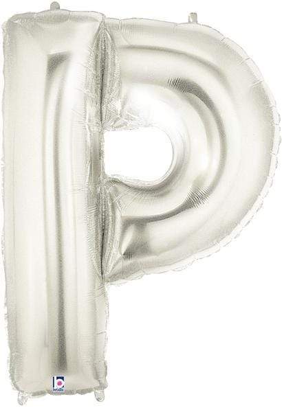 Betallic Mylar & Foil P Silver 40" Giant Balloon Letters and Numbers