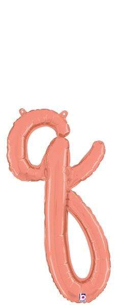 Betallic Mylar & Foil q Rose Gold Script Cursive Letter Balloons