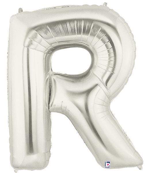 Betallic Mylar & Foil R Silver 40" Giant Balloon Letters and Numbers