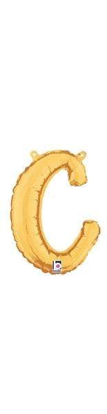 Betallic Mylar & Foil Script Cursive Balloon Letter C Gold