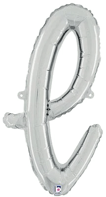 Betallic Mylar & Foil Script Cursive Balloon Letter L Silver
