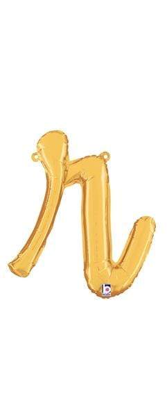 Betallic Mylar & Foil Script Cursive Balloon Letter R Gold