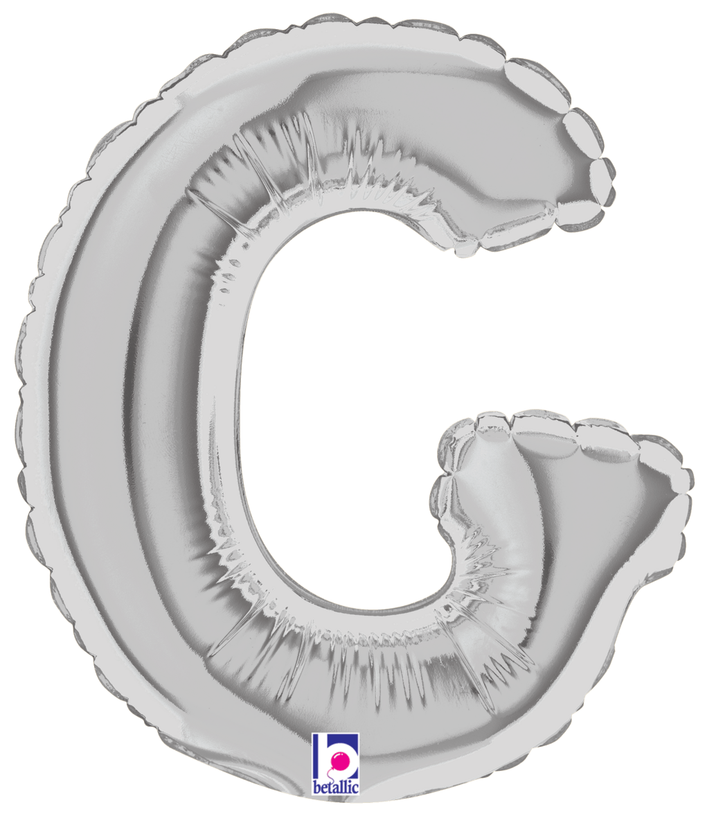 Betallic Mylar & Foil Silver Letter G (requires heat-sealing) 7″ Balloon