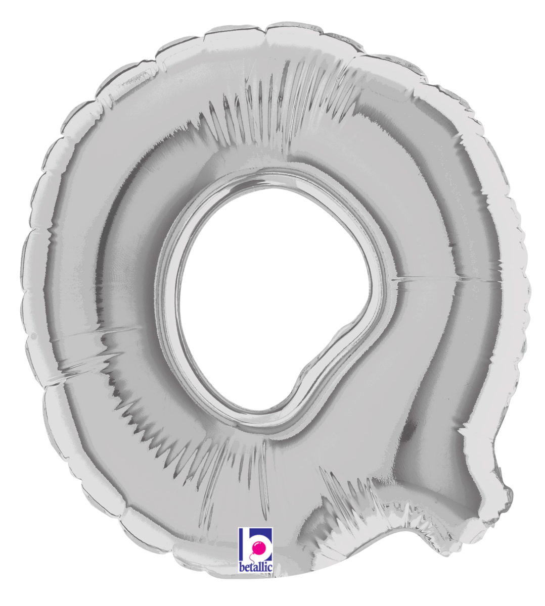Betallic Mylar & Foil Silver Letter Q (requires heat-sealing) 7″ Balloon